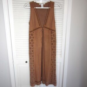 American Rag Faux Suede Front Tie Duster - Size Medium